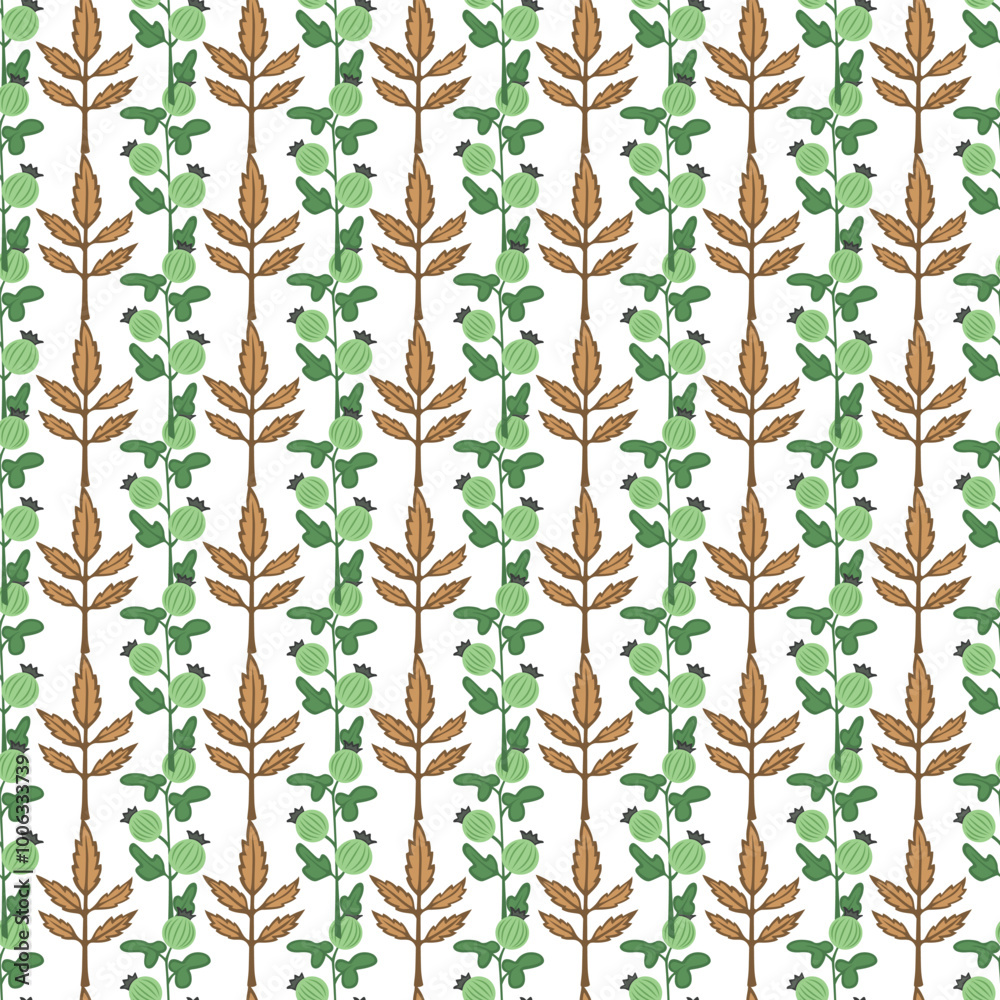 Graphical Leaf Ornaments Seamless Vector Pattern Design Graphical Leaf Ornaments Seamless Vector Pattern Design