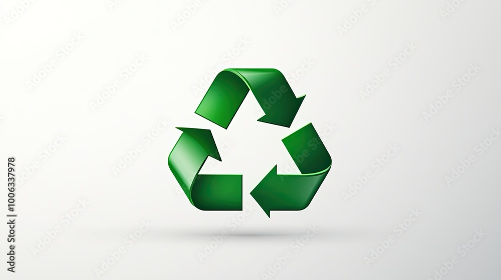 A green recycle icon on a clean white background, symbolizing environmental conservation and eco-friendly practices. Minimalist design, modern, with sharp lines and rounded edges. A green recycle icon on a clean white background, symbolizing environmental conservation and eco-friendly practices. Minimalist design, modern, with sharp lines and rounded edges.