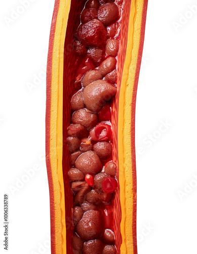 Detailed anatomical representation of human blood vessel structures. photo