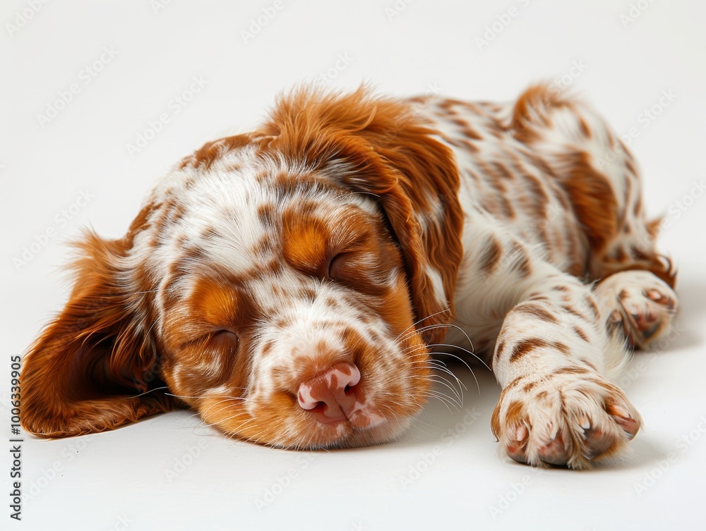 Sleeping Puppy with Brown and White Fur Sleeping Puppy with Brown and White Fur