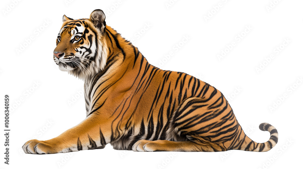 Obraz premium Tiger isolated on transparent or white background