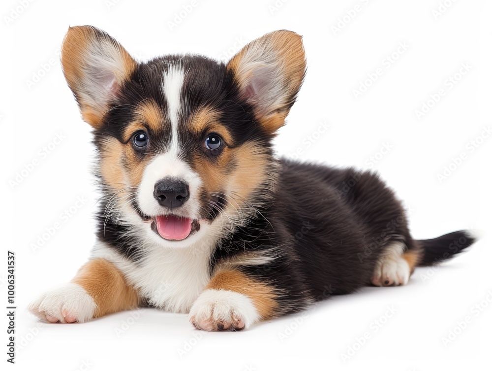 Adorable Corgi Puppy Posing on White Background Adorable Corgi Puppy Posing on White Background