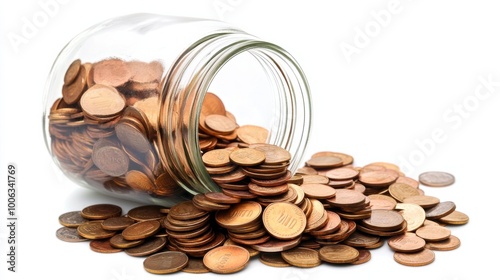 Money, coins in a glass jar. Saving and investment concept