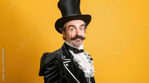 Man in a Top Hat with a Playful Expression