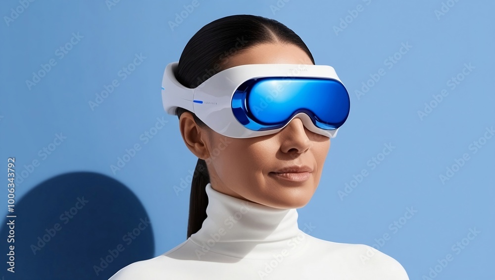 Woman Wearing Eye Massager Woman Wearing Eye Massager