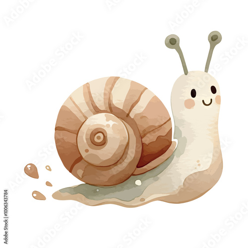 snail. cute cartoon snail illustration 