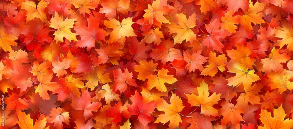 The beautiful fall colors of autumn maple leaves. Multicolor maple leaves autumn background. High resolution picture.