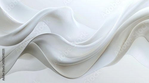 Light abstract waves over a white background, soft curves creating movement in minimal design.