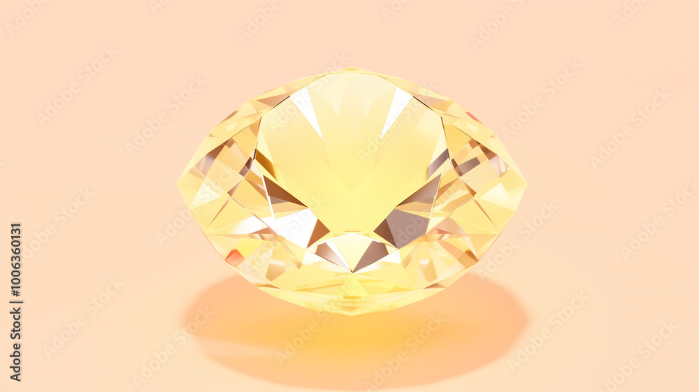 Diamond on a yellow background. 3d illustration, 3d rendering. Generative AI Diamond on a yellow background. 3d illustration, 3d rendering. Generative AI