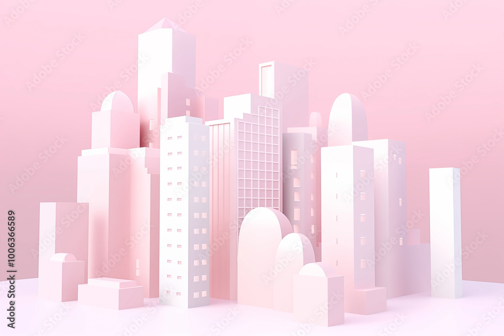 3d city skyline. Generative AI 3d city skyline. Generative AI