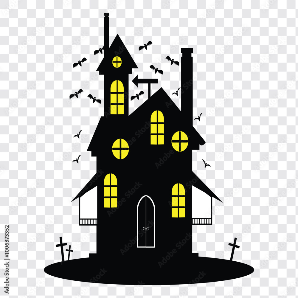 Haunted House Icon. Modern and editable haunted house icon. EPS 10. Haunted House Icon. Modern and editable haunted house icon. EPS 10.