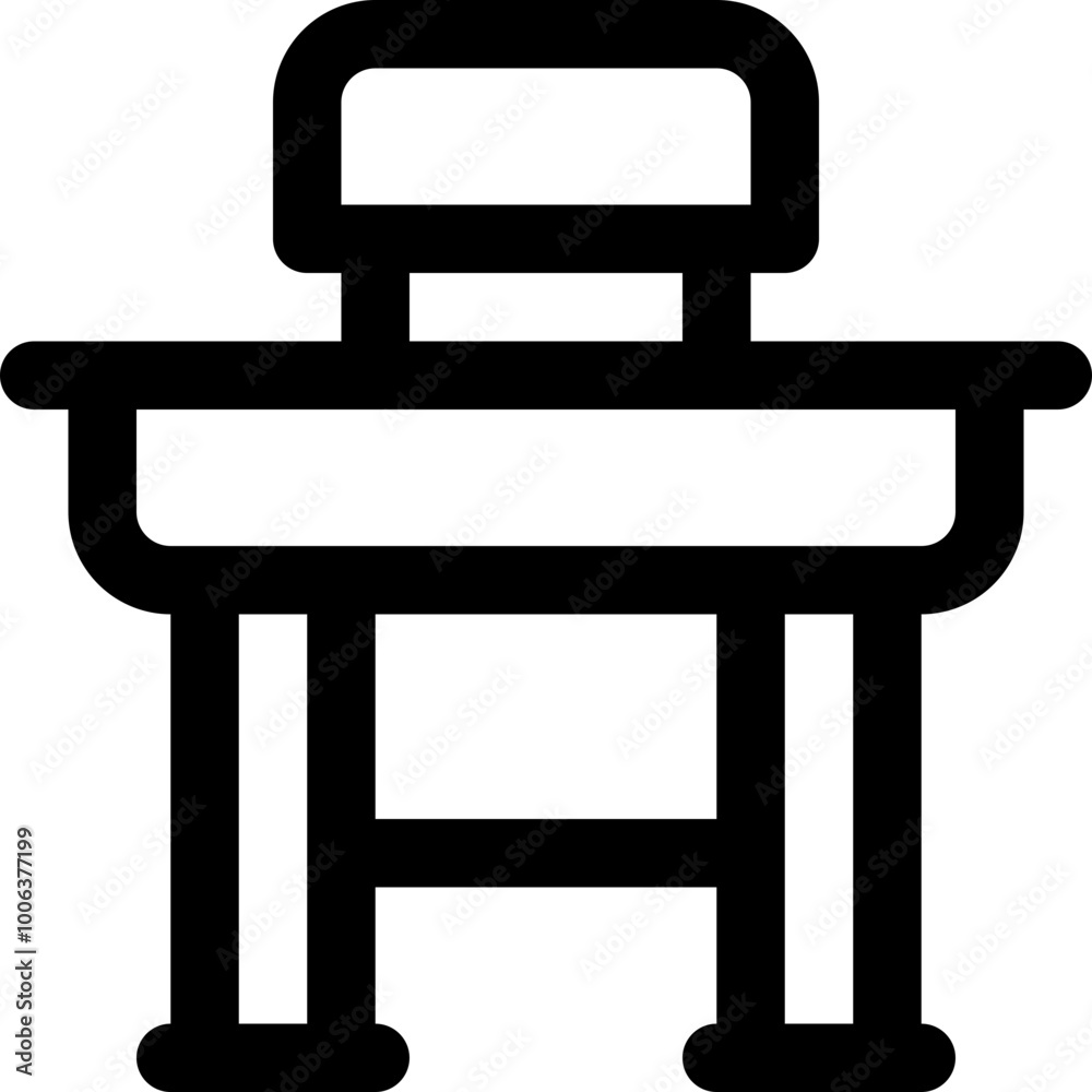 study chair education furniture outline icons study chair education furniture outline icons