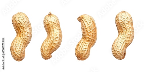 Wallpaper Mural Peanut in different position, top view, white background Torontodigital.ca