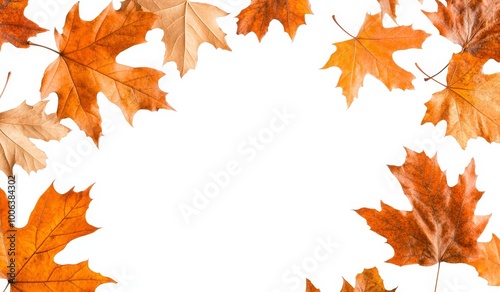 Isolated autumn background with falling leaves