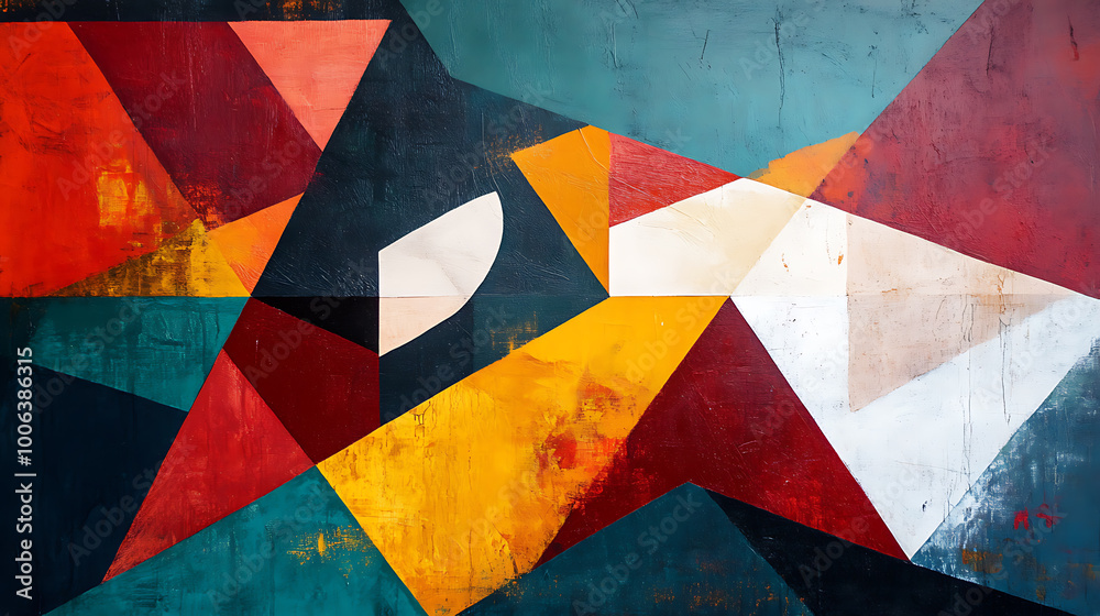 Fototapeta premium Geometric wallpaper, the colorful geometric background pattern