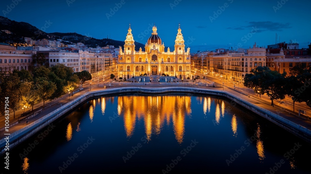 Fototapeta premium Illuminated Historical Landmark at Night