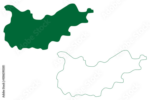 Tawang district (Arunachal Pradesh State, Republic of India) map vector illustration, scribble sketch Tawang map photo