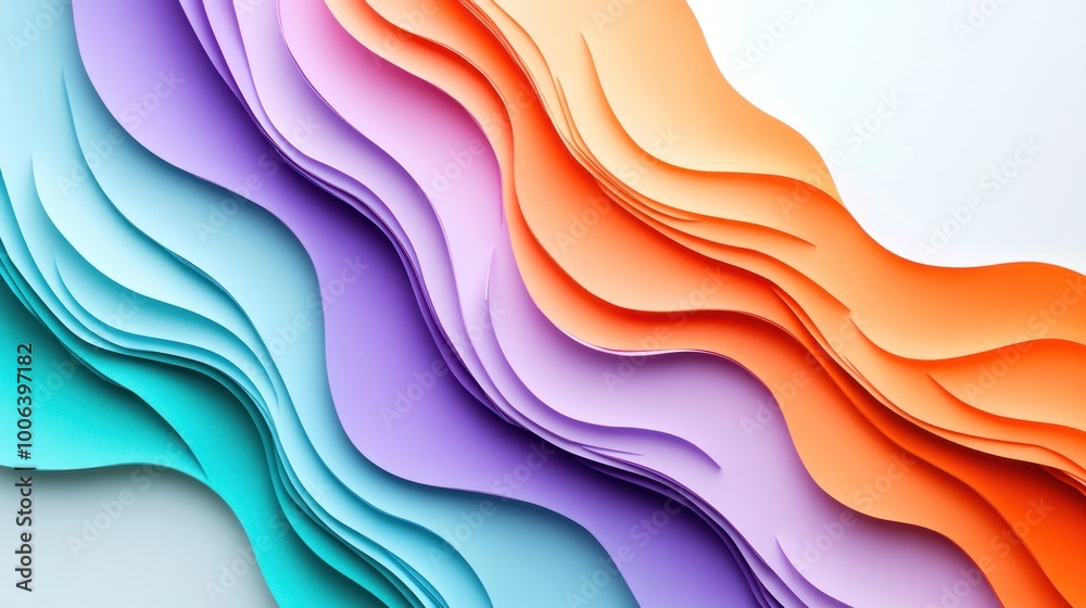 Colorful Flow of Abstract Waves: A Vibrant Representation of Modern Design and Creativity