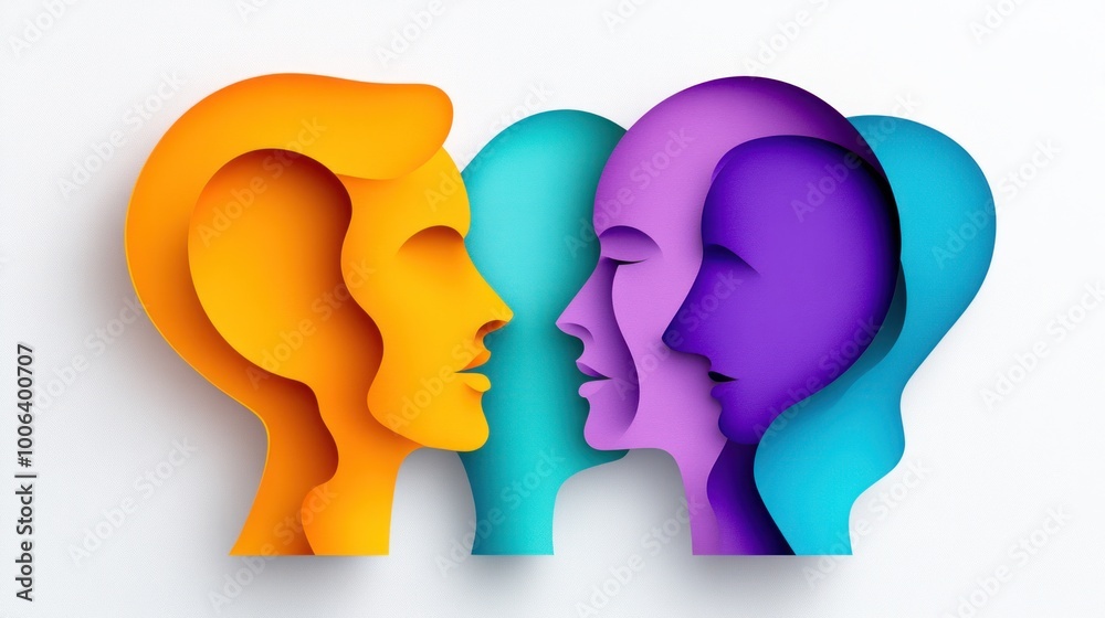Abstract Colorful Faces in Profile: A Creative Representation of Communication and Human Interaction Abstract Colorful Faces in Profile: A Creative Representation of Communication and Human Interaction
