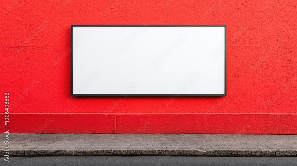Minimalist billboard design in a bustling city, conveying a clear brand message with bold typography, branding, visual communication