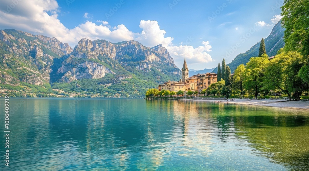 Fototapeta premium Lake Como Town.