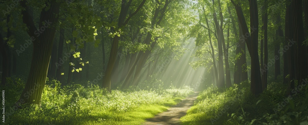Obraz premium Sunbeams in Forest.