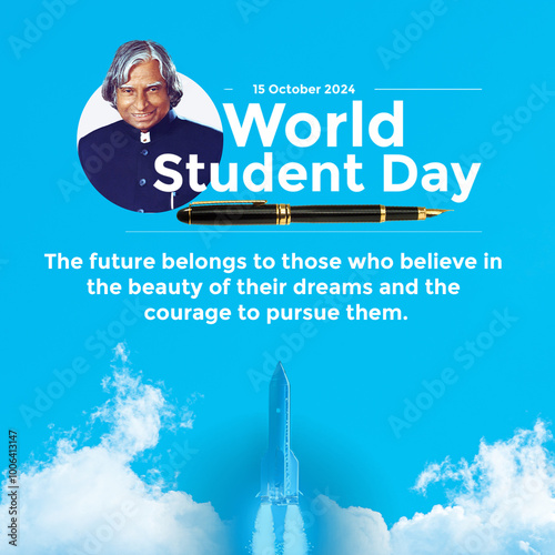 APJ Abdul Kalam Jayanti World Students' Day Poster Template – Inspiring Young Minds