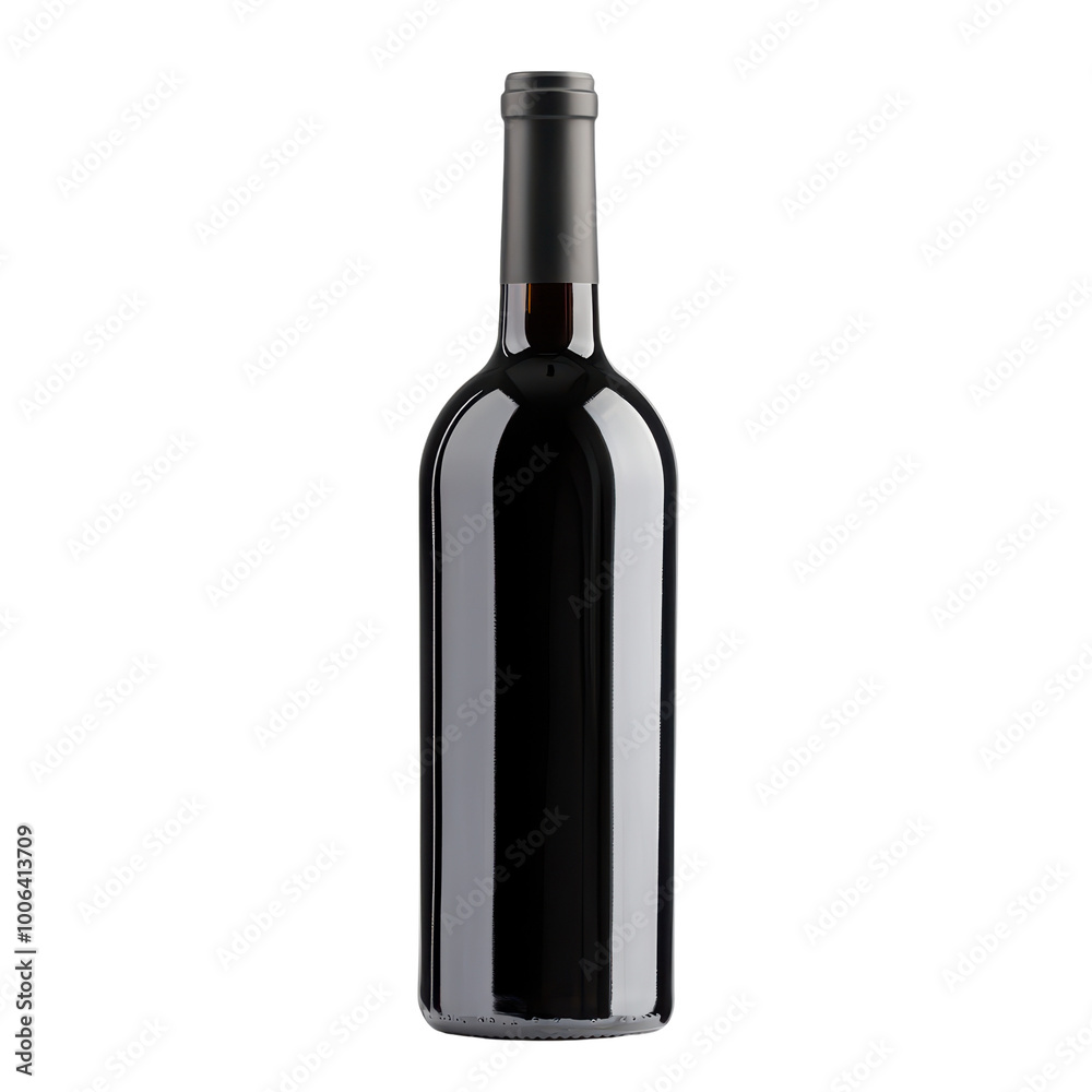 Elegant black wine bottle on a solid background Elegant black wine bottle on a solid background