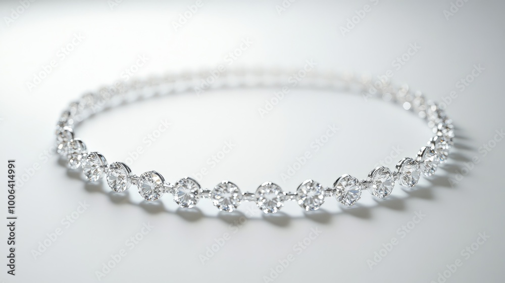 A radiant circle of diamonds forming a mesmerizing trail, set against a clean white backdrop, symbolizing beauty and wealth A radiant circle of diamonds forming a mesmerizing trail, set against a clean white backdrop, symbolizing beauty and wealth