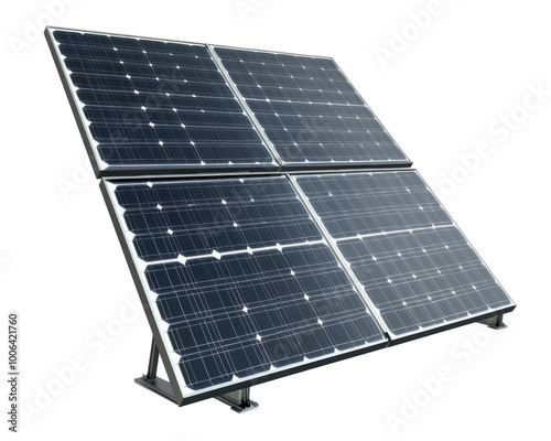 A solar panel array designed for harnessing solar energy. photo