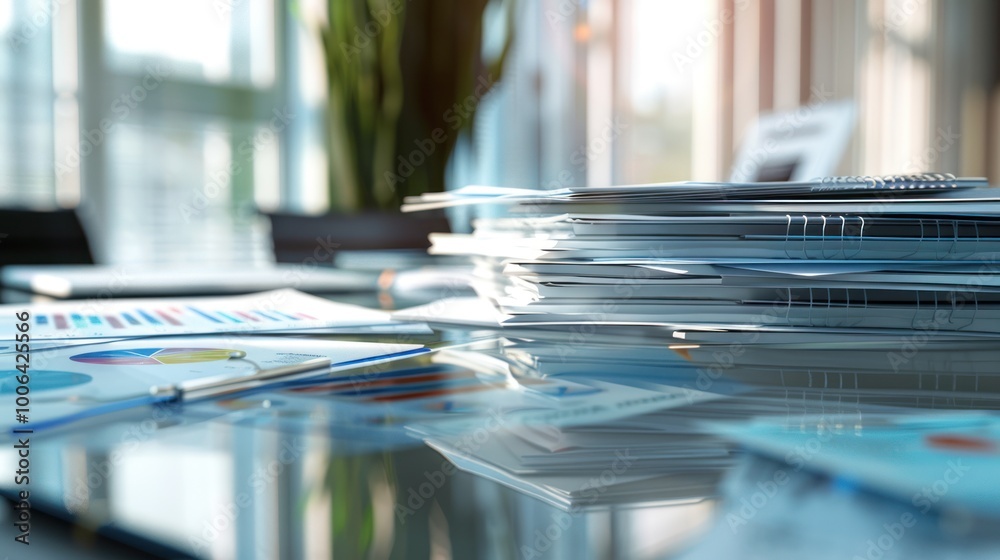 Stack of Paper on a Desk Stack of Paper on a Desk