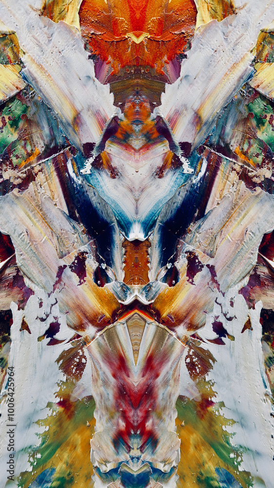 Fototapeta premium Abstract background wallpaper. Ethnic pattern. Mixtures of oil paint. Trendy hand painting canvas. Wall decor and Wall art prints Idea. 3D Texture. Art object