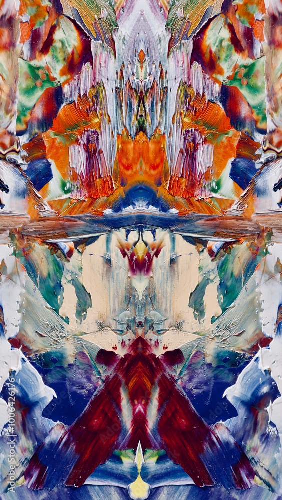 Fototapeta premium Abstract background wallpaper. Ethnic pattern. Mixtures of oil paint. Trendy hand painting canvas. Wall decor and Wall art prints Idea. 3D Texture. Art object