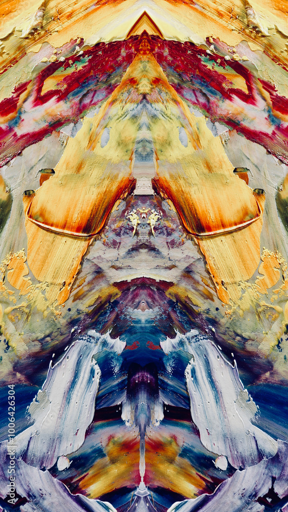 Fototapeta premium Abstract background wallpaper. Ethnic pattern. Mixtures of oil paint. Trendy hand painting canvas. Wall decor and Wall art prints Idea. 3D Texture. Art object