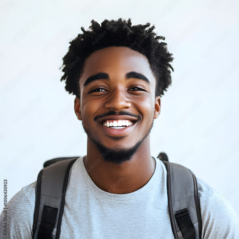 Portrait of a Smiling Young Man with Backpack Portrait of a Smiling Young Man with Backpack