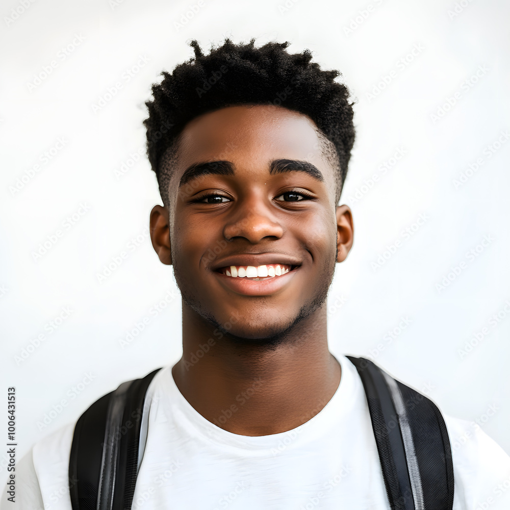 Portrait of a Smiling Young Man with Backpack Portrait of a Smiling Young Man with Backpack