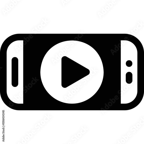 Simple vector icon smartphone video player
