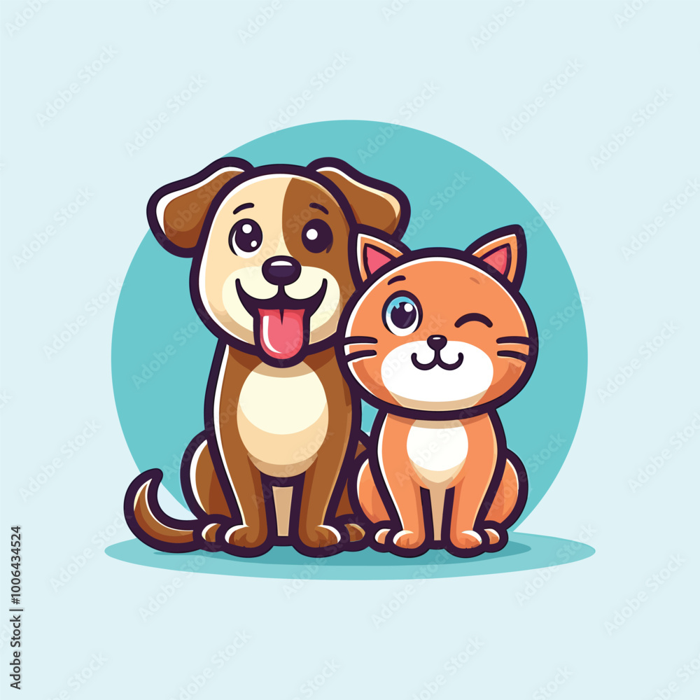 Fototapeta premium Winking Pup: A Playful Cartoon Dog Illustration