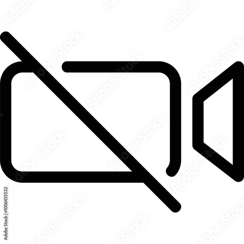
Simple vector icon video call off