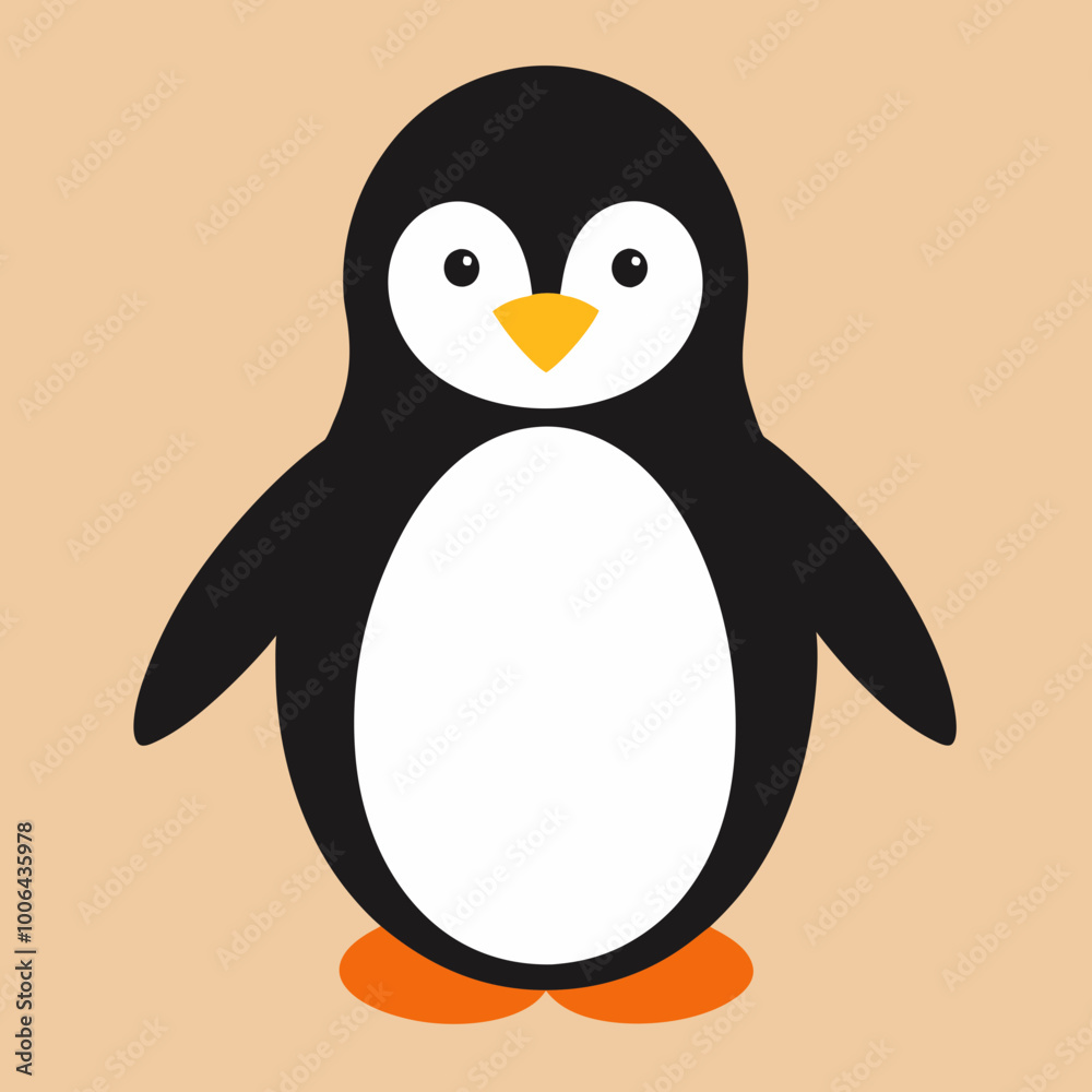 Fototapeta premium Cute Penguin Vector Illustration Suitable for Eco Friendly Products and Children Apparel 