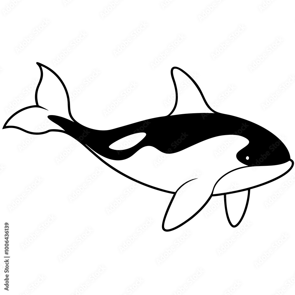 Beautiful Vector Illustration of Orcas Swimming Together in the Deep Blue
Beautiful Vector Illustration of Orcas Swimming Together in the Deep Blue