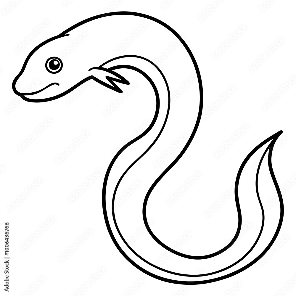 Naklejka premium Stunning Electric Eel Vector Illustration for Your Next Marine Life Project 