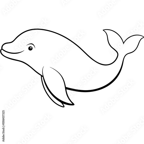 Beluga Whale in Underwater Habitat Vector Illustration Showcasing Ocean Diversity
