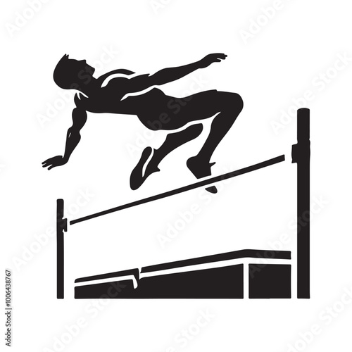 High Jumper Clearing the Bar