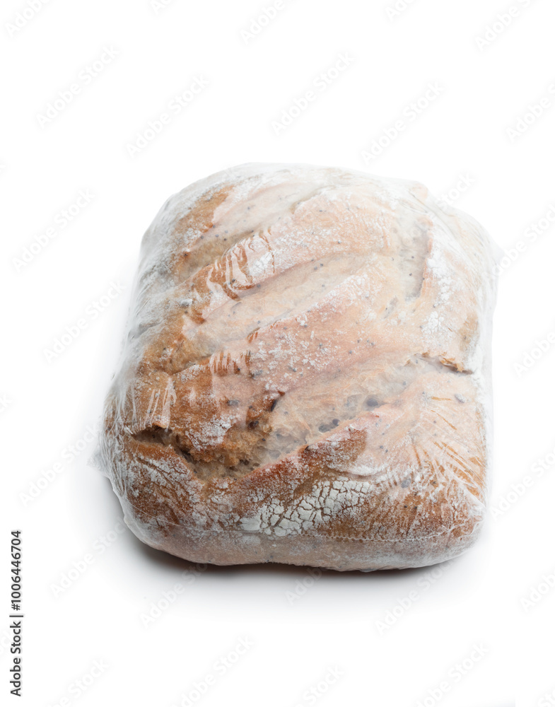 Sliced Sourdough Bread isolated in pack on white background Sliced Sourdough Bread isolated in pack on white background