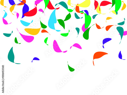 Many autumn leaves moving by gust wind on white background Set of waves formed by green leaves