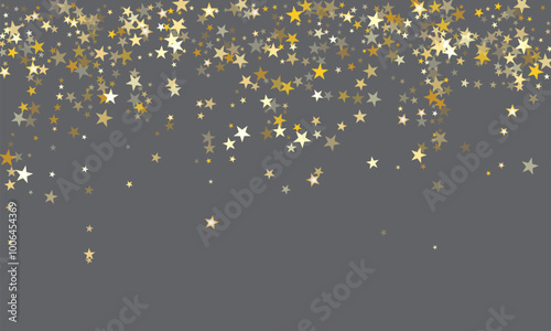 Beautiful silver and gold stars magic vector illustration.  Shimmer texture.