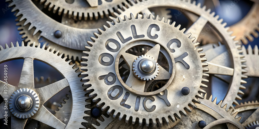 Intricate Clockwork Mechanisms in Corporate Clouds: A Close-Up of Policy Gears Symbolizing Precision in Business Decision-Making Intricate Clockwork Mechanisms in Corporate Clouds: A Close-Up of Policy Gears Symbolizing Precision in Business Decision-Making