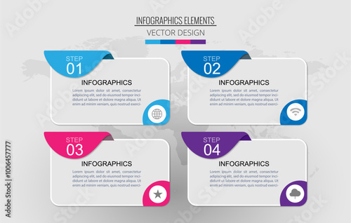 Steps Timeline Infographics Design Template