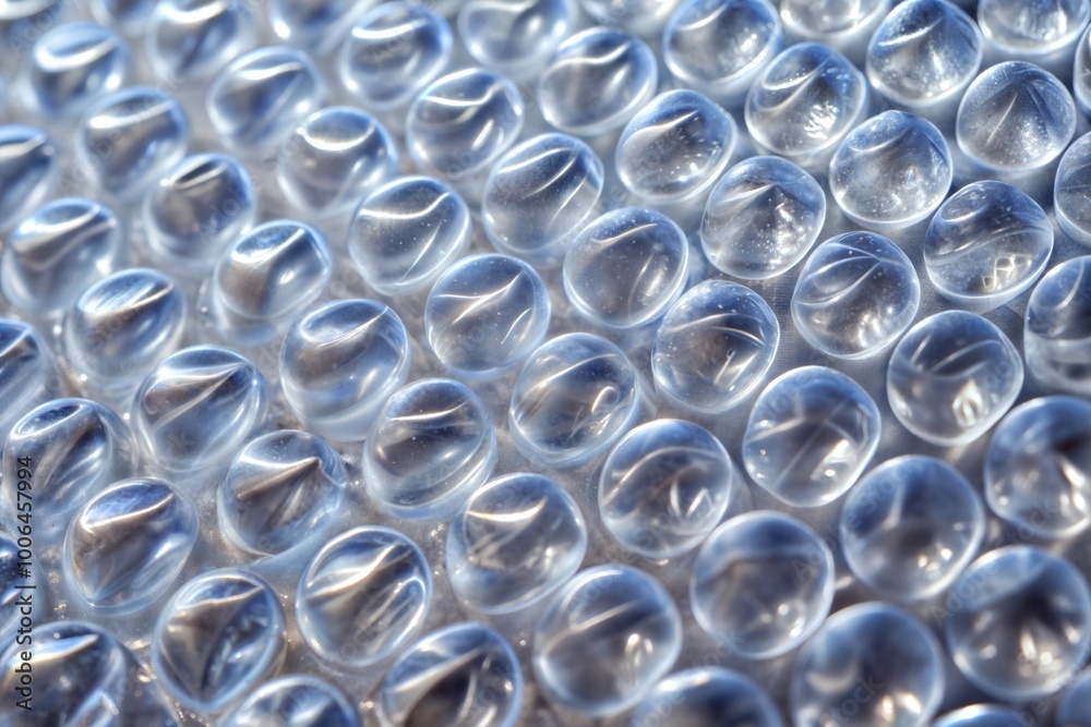Close-up of bubble wrap texture with small round bubbles Close-up of bubble wrap texture with small round bubbles